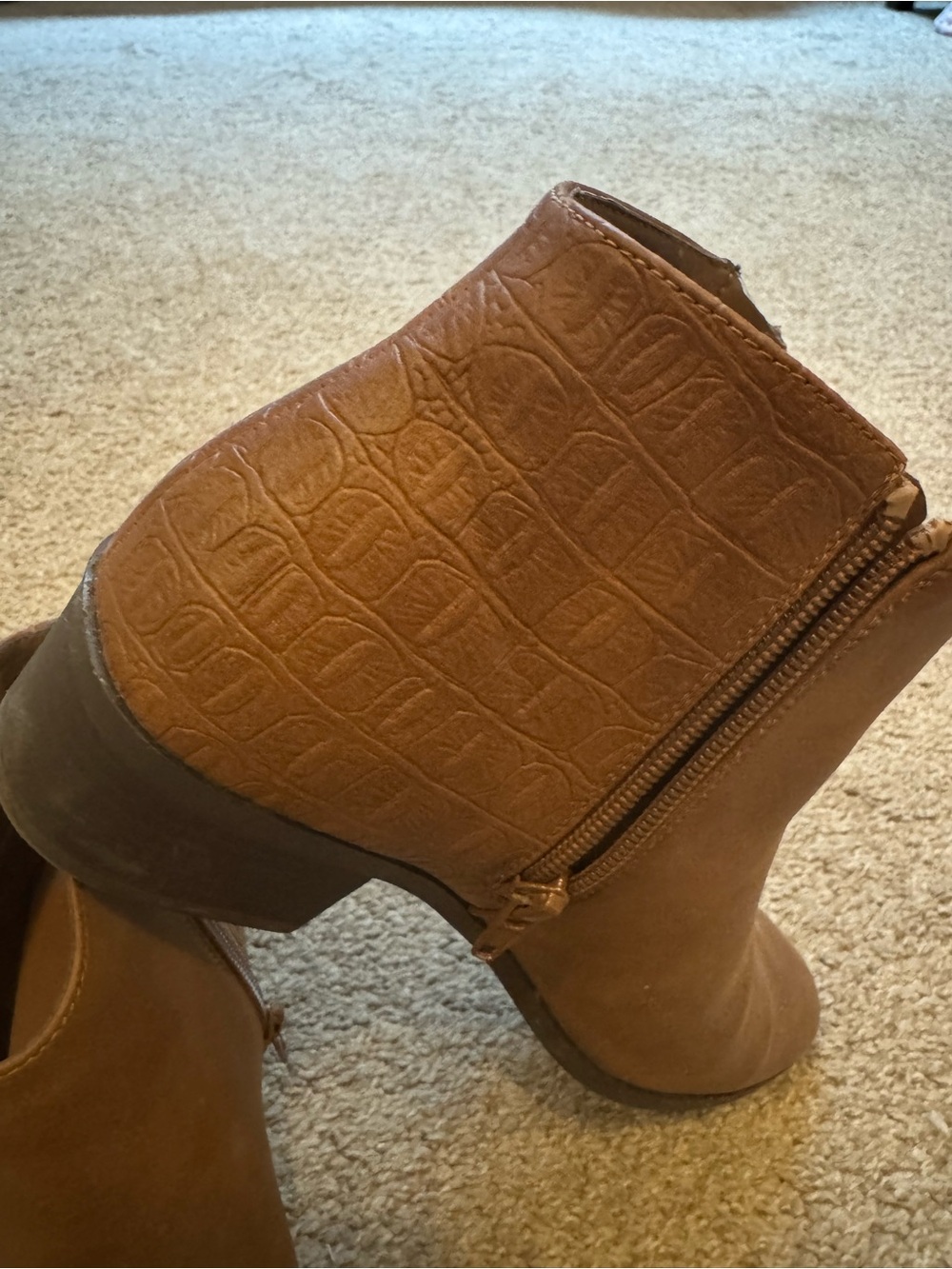 Call It Spring Brown Leather Ankle Booties - Picture 3 of 3